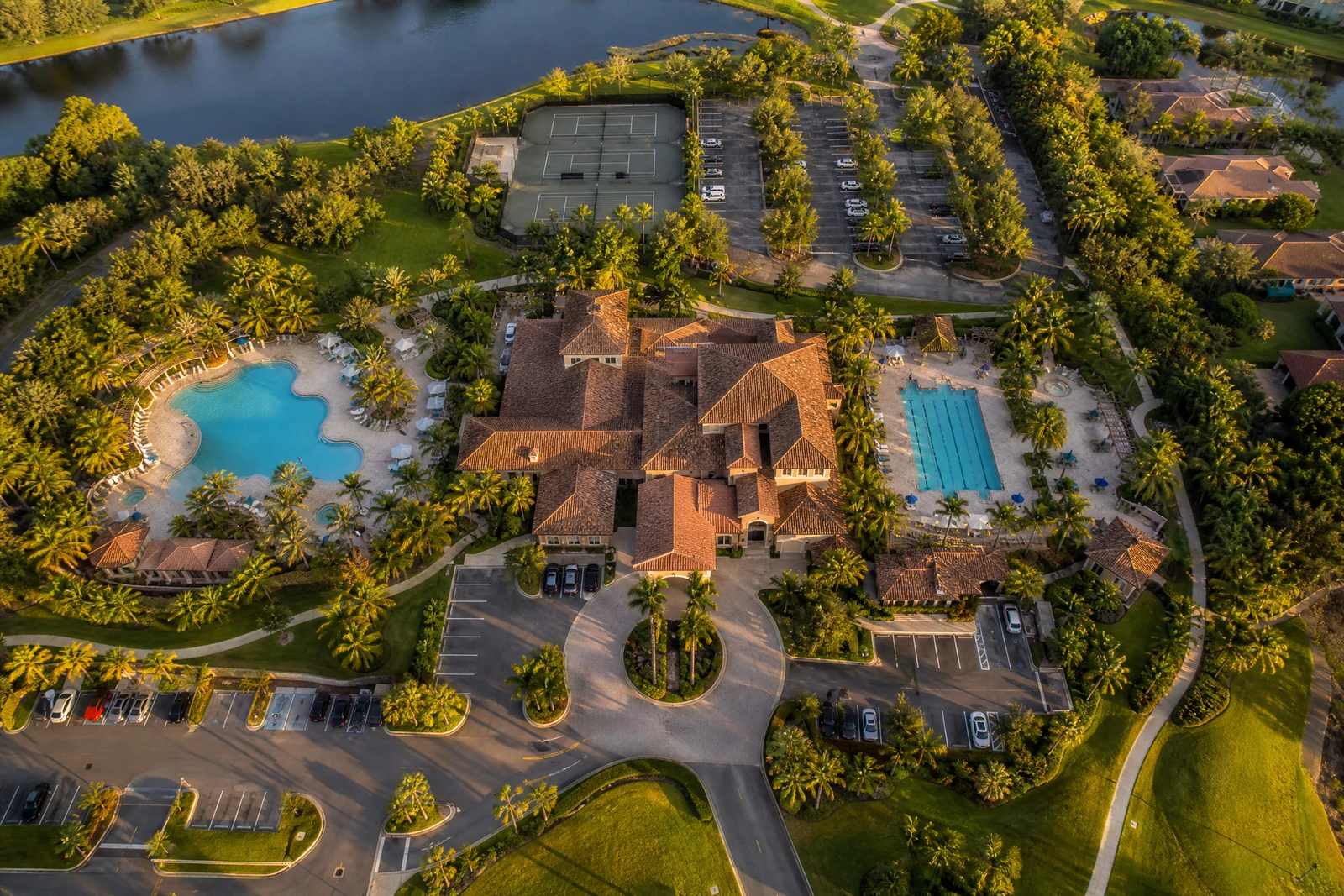 Aerial view of Florida resort complex